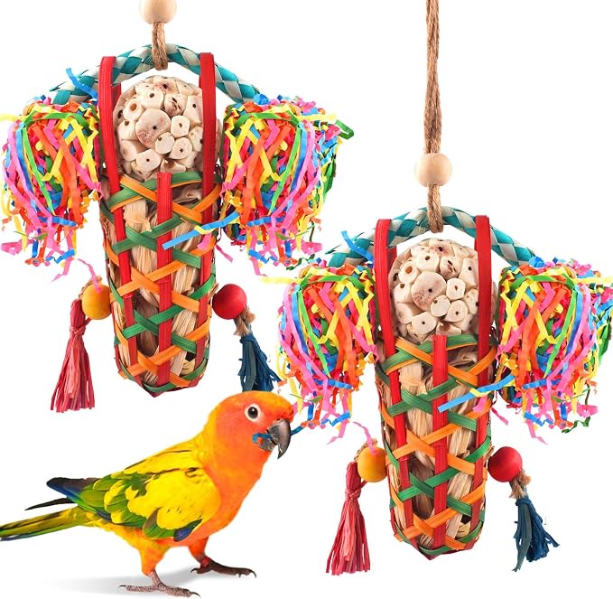 KATUMO Bird Toys Parakeet Toy Cockatiel Shredding Chew Conure Foraging Sola by KATUMO
