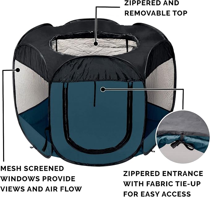 Furhaven Portable Dog Playpen Cat Tent, Pet playground, Kennel foldable indoor - Image 4