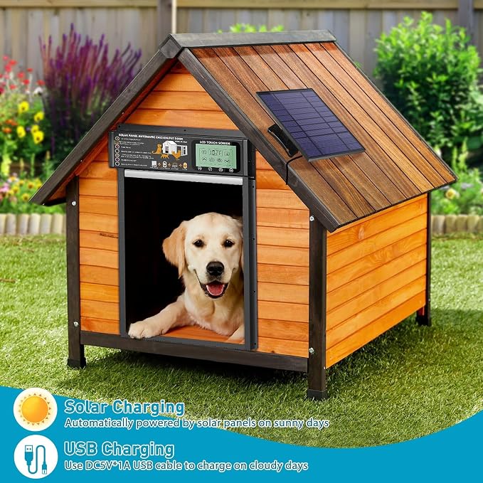 Automatic Pet Door, Dog Door Radar, Timer & Light Sensor Modes, Solar & USB - Image 5