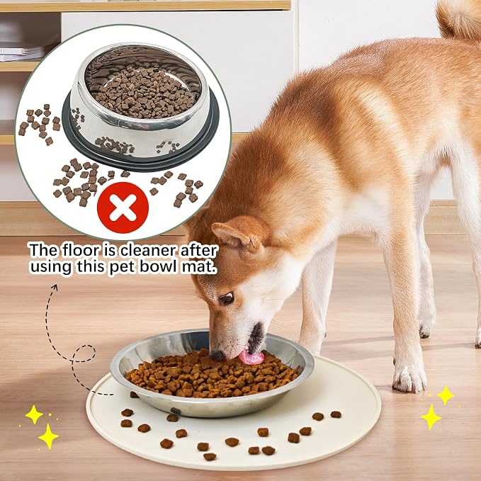 BNOSDM Silicone Cat Feeding Mat 2 Pack Dog Bowl Mats Pet Silicone Food Mat - Image 6