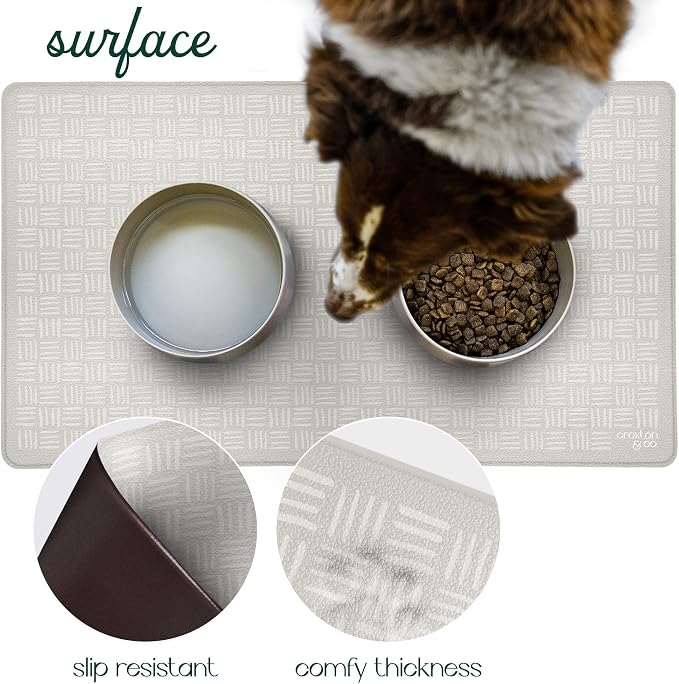 CROXTON & CO. Non-Slip Faux Leather Pet Feeding Mat - Image 5