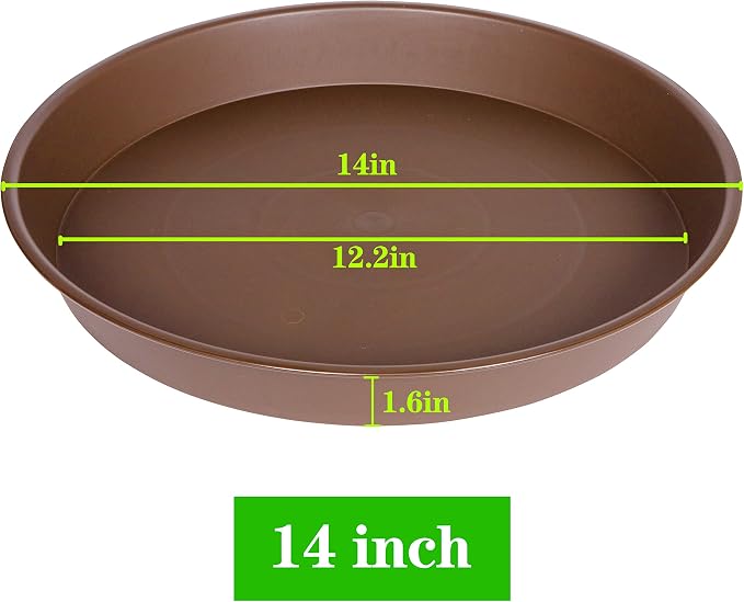 2 Pack of 14 inch Plant Saucer, Heavy Duty Round Plant Trays - Image 3