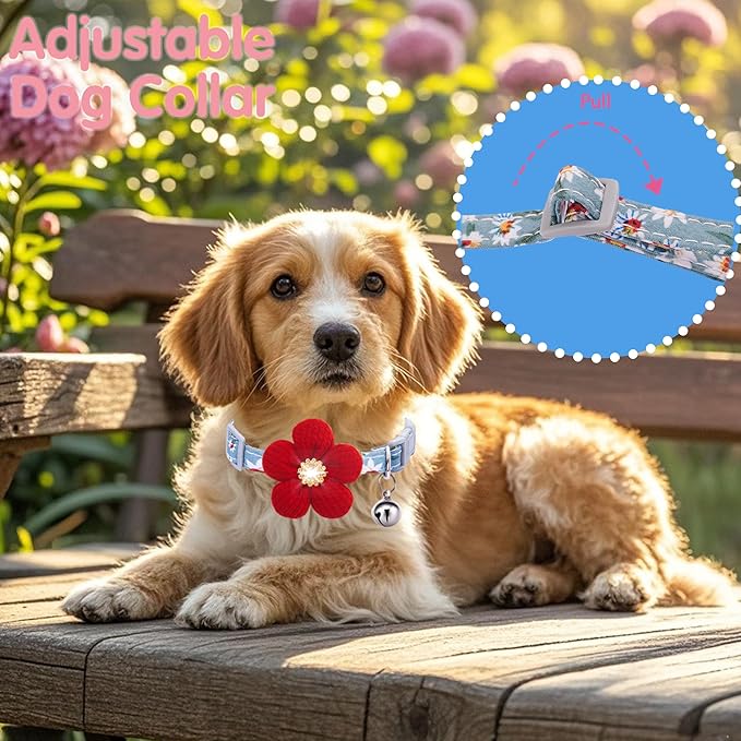 Medium Dog Collar with Flower, Dog Collars - Image 5