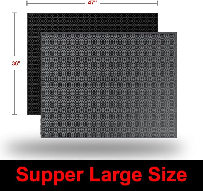 Cat Litter Box Mat: 47"x 36" Waterproof Kitty Cat Litter Trapping Mat, - Image 7