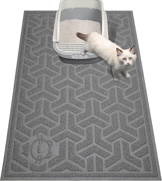 UPSKY Cat Litter Mat, Litter Trapping Mat Soft on Kitty Paws, Large Litter Box by UPSKY