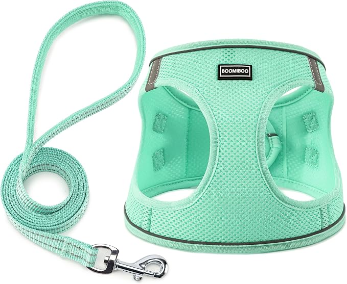 Dog Harness with Leash Set, No Pull Adjustable Reflective Step-in Puppy Pet by BOOMIBOO