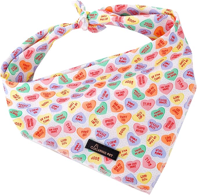 ARING PET Valentine's Dog Bandana-Cute Heart Pet Bandanas, Soft Scarf Cotton - Image 4