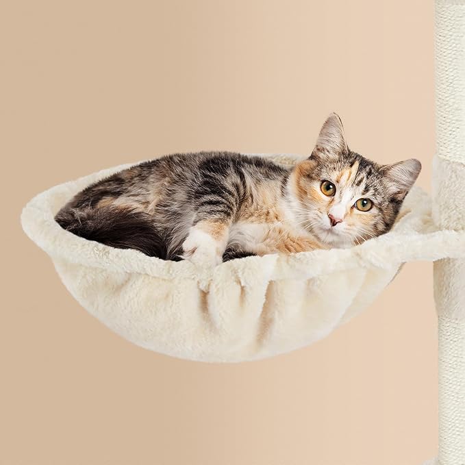 Yaheetech 64.5in Cat Tree Cat Tower Scratching Post, Plush Cover Cat Condo Bed - Image 5