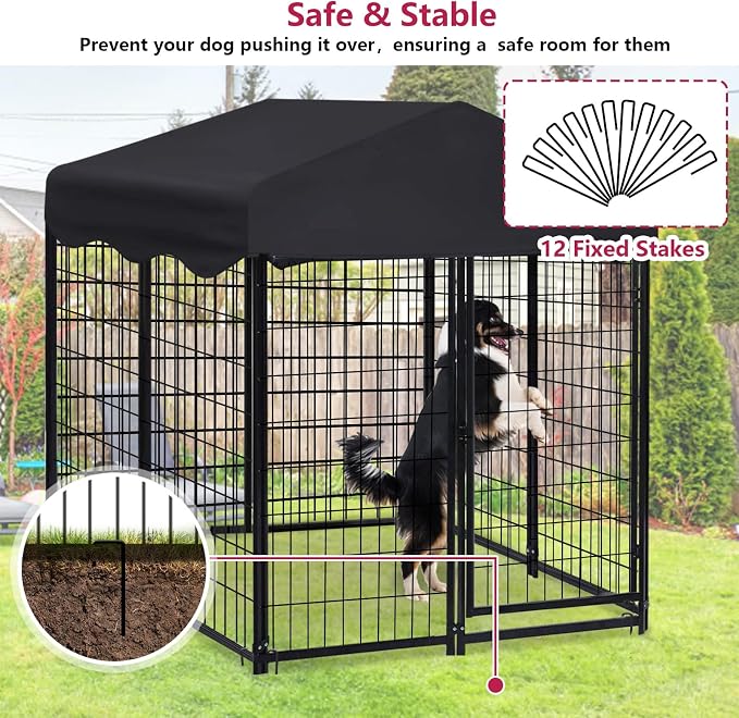 Dog Kennel Outside, 4.5' x 4' x 4' Dog Kennel Outdoor - Image 6