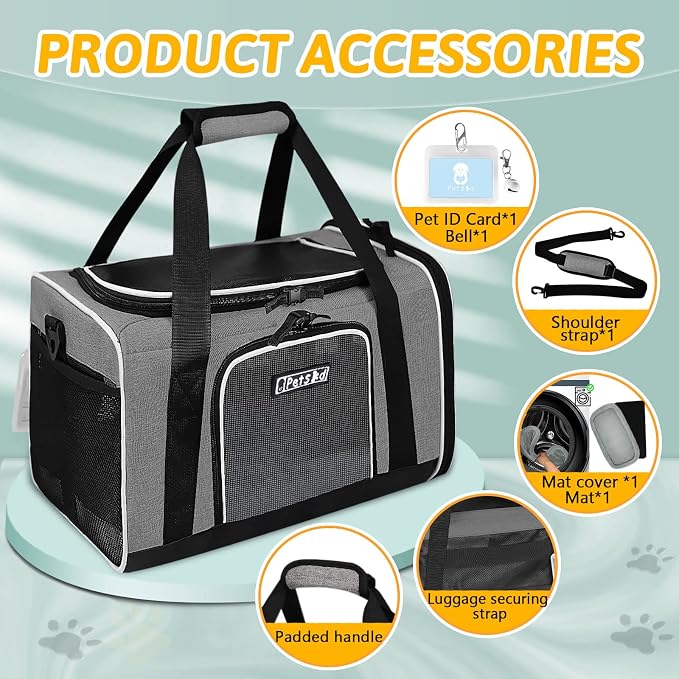 Petskd Pet Carrier 17x11x10.5 Delta American United Airline Approved, Pet - Image 7
