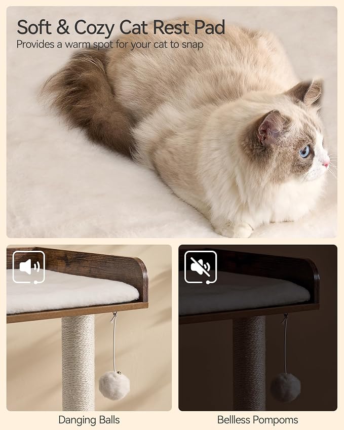 FourFurPets 43.7" Cat Tree, Modern Cat Tree Tower, Cat Tower - Image 6
