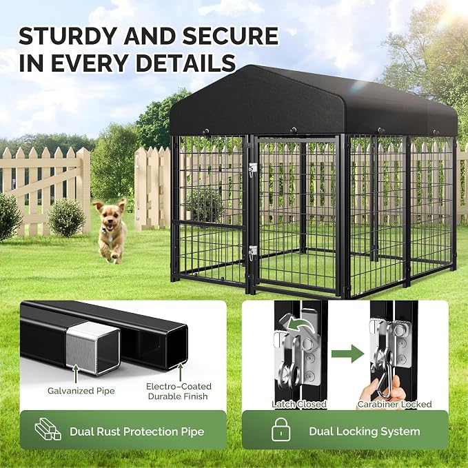 Sino Luban 2PCS Outdoor Dog Kennel Outside Run - Image 3