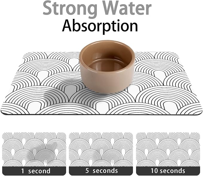 Dog Food Mats for Floors Absorbent, Pet Cat Food Mat - Image 2