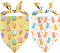 Easter Dog Bandana, 2 Pack Adjustable Holiday Party Pets Rabbit Easter Egg by XGXHZYLC