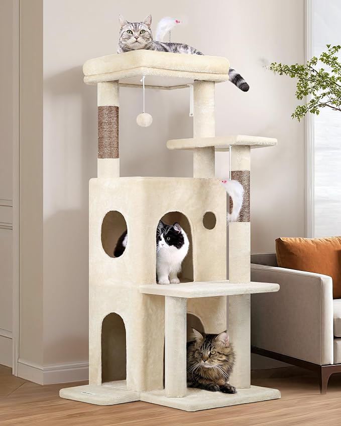 Globlazer Cat Tree Tower for Indoor Cats, 50-inch Adult Cat Tree House for by Globlazer