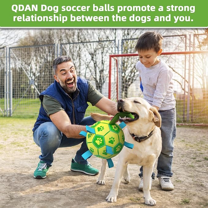 QDAN Dog Toys Soccer Ball, Dog Tug Toy, Water Toy, Durable Balls - Image 5