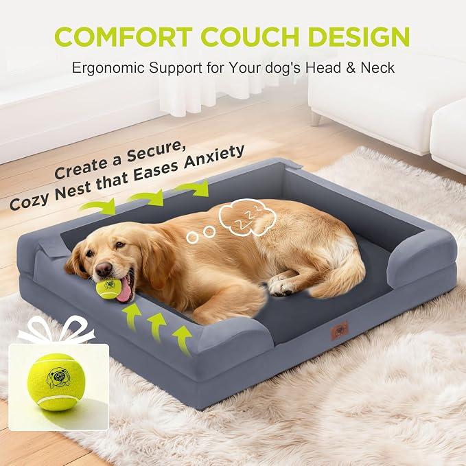 Orthopedic Dog Beds for Large Medium Dogs, Big Waterproof Memory Foam Pet Couch - Image 7
