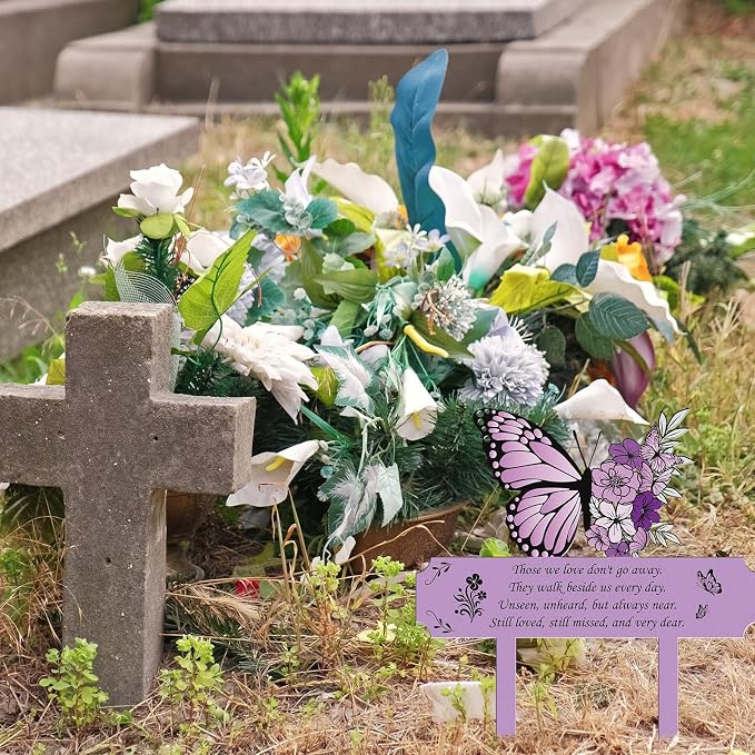Grave Decorations for Cemetery Memorial, Metal Memorial Garden Stakes for Loss - Image 5