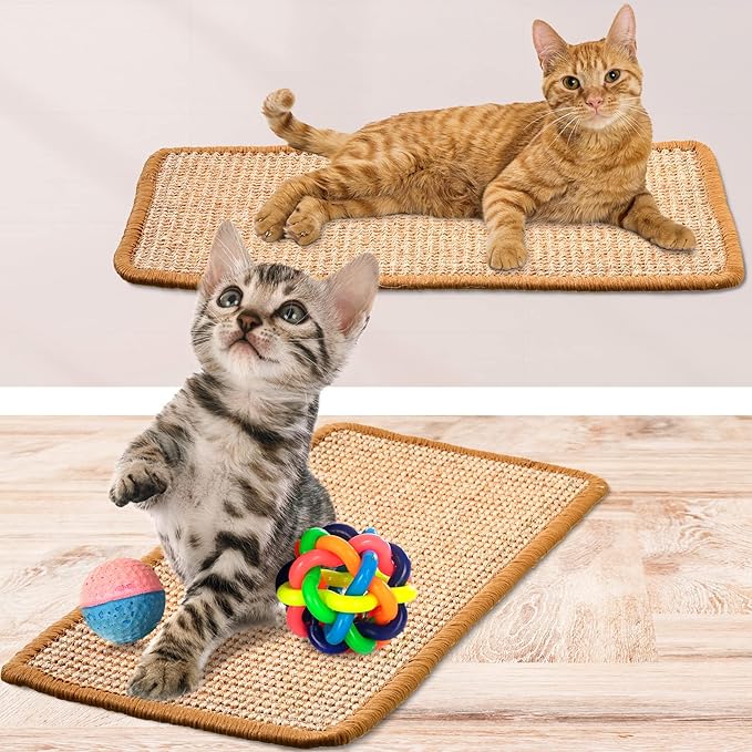 Tuanse 4 PCS Cat Scratcher Mat, 15.7 x 7.8 Inches Sisal Cat Scratching Pad - Image 5