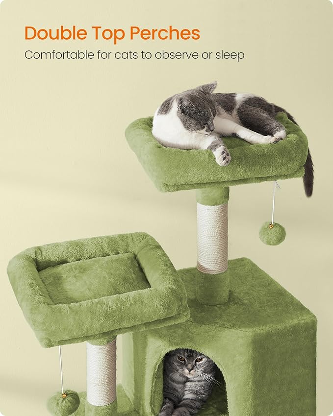 Feandrea Cat Tree, 45.3-Inch Cat Tower, Plush Condo - Image 3