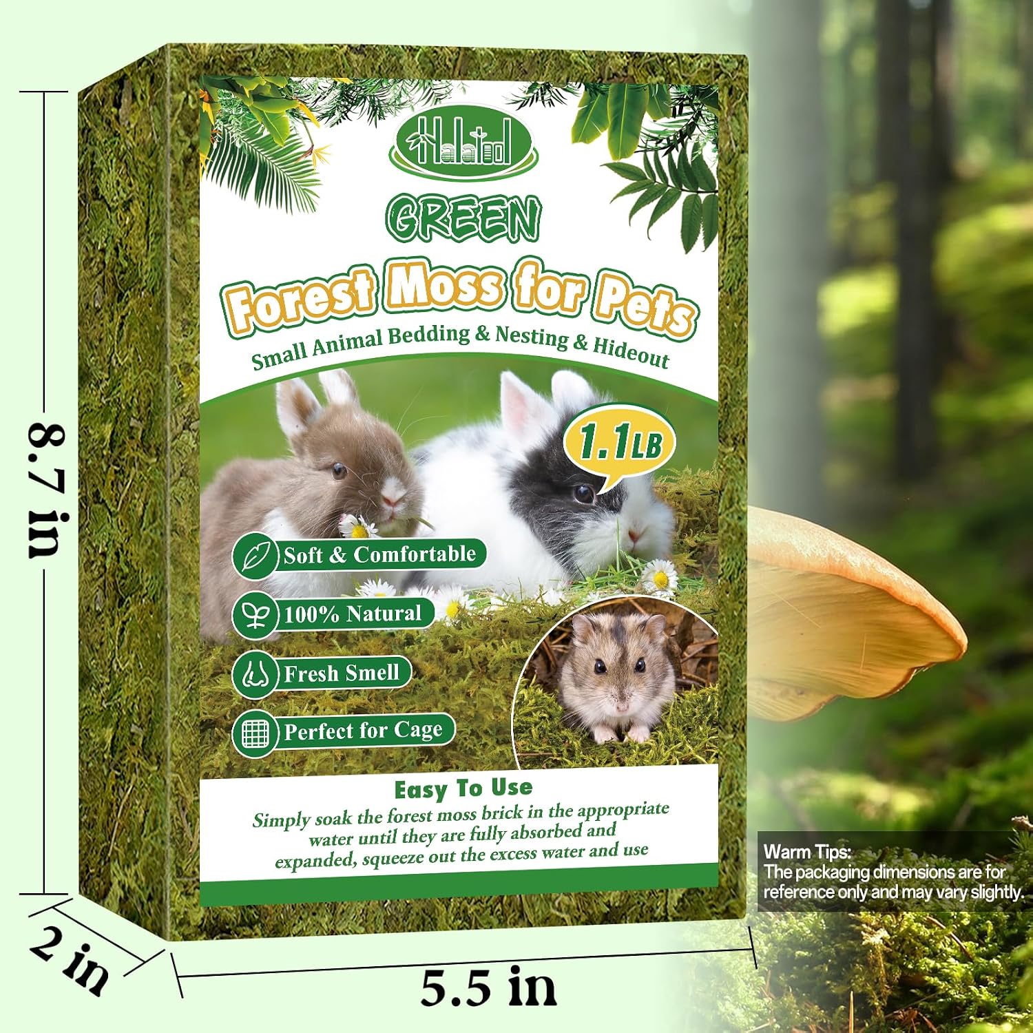 Halatool Hamster Moss Bedding, 25QT, 1.1LB - GlobalHabitat Supply