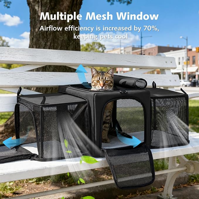 Pecute Cat Carrier Expandable, Stable Pet Carrier - Image 5