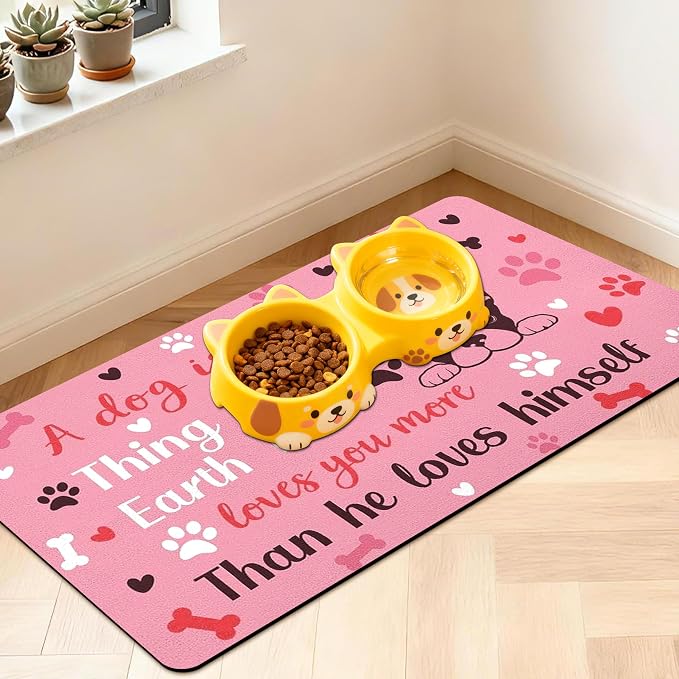 Pet Feeding Mat for Floors Waterproof Dog Mat for Food and Water Absorbent by Unknown