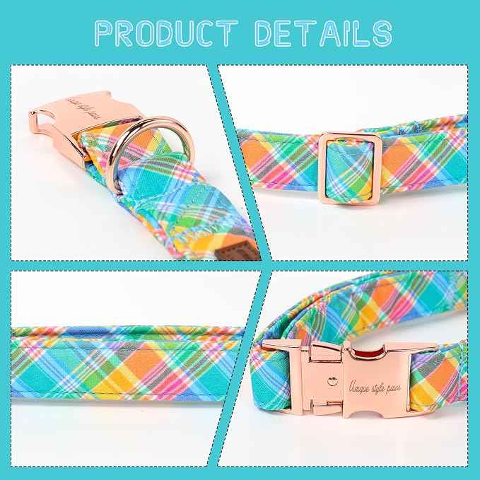 Unique style paws Easter Dog Collar Plastic Buckle Puppy Collar Colorful Plaid