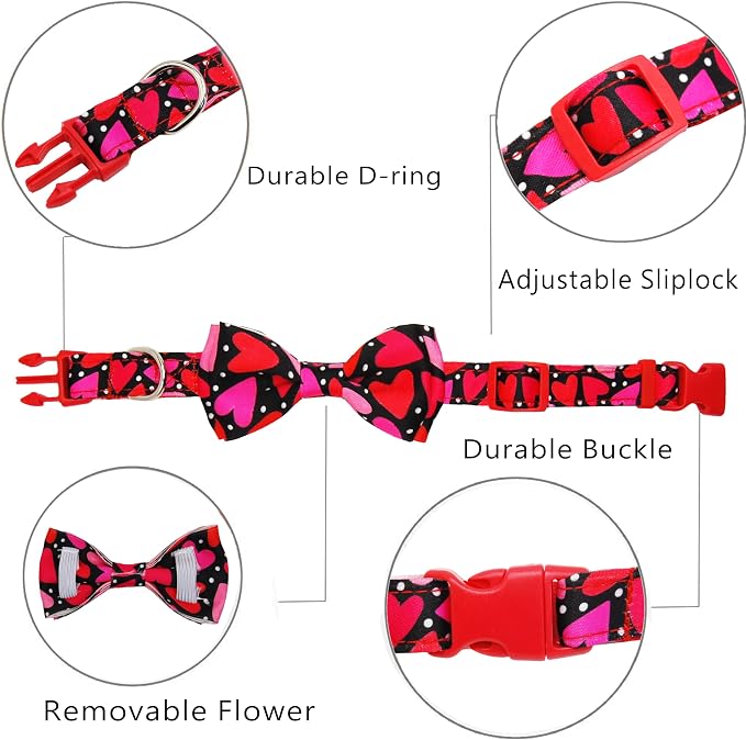 Valentine’s Day Dog Collar Adjustable Puppy Collar - Image 3