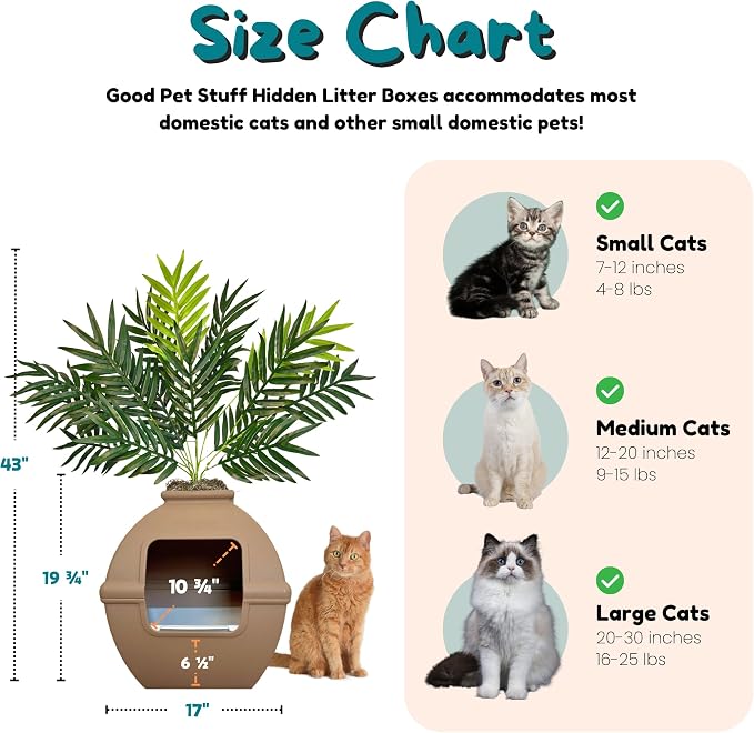 Good Pet Stuff Hidden Litter Box Planter, Decorative Cat Litter Enclosure - Image 6