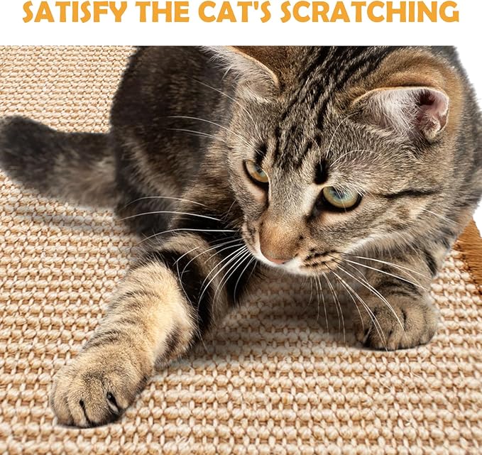 Cat Scratcher Mat, 19.68 x 9.84 Inch Sisal Cat Scratching Pad Rug - Image 6