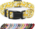 Reflective Dog Collar for Large Dogs, Cute Flower Theme Adjustable Heavy-Duty by TMOODEL
