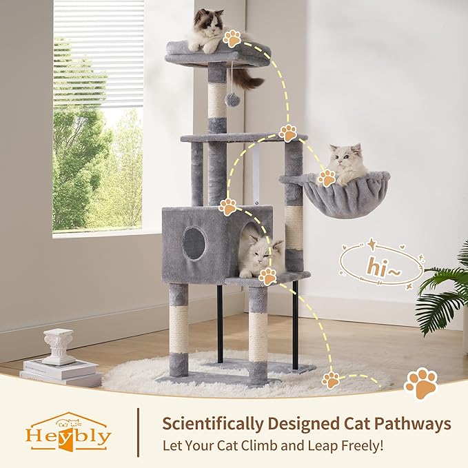 Heybly Cat Tree, 49.2 Inches Cat Tower - Image 2