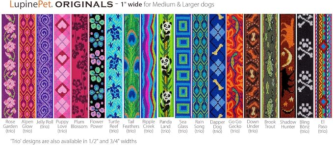 Large Dog Collar by Lupine 1" Wide Jelly Roll Design adjusts from 16" to 28" - Image 2