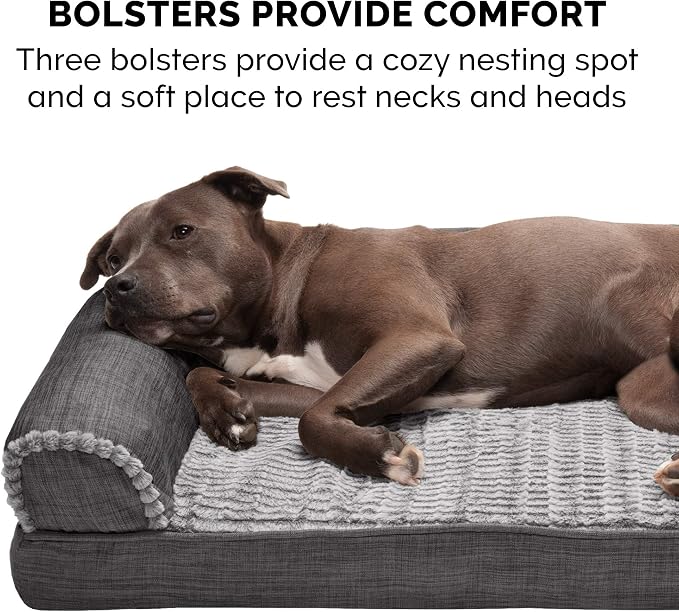 Furhaven Orthopedic Dog Bed for Large/Medium Dogs w/ Removable Bolsters & - Image 12