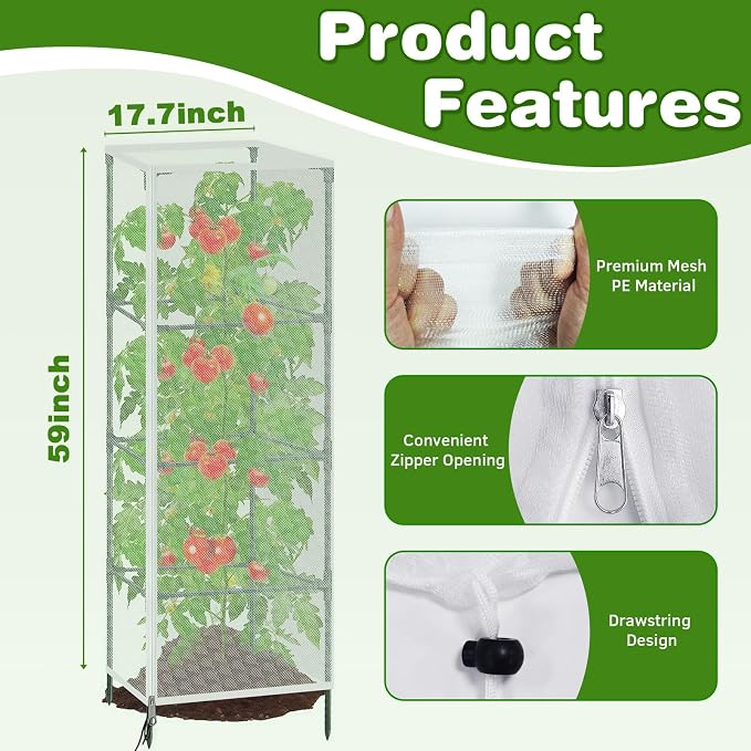 3 Pack 59"x18" Bird Netting Plant Cover - Image 2