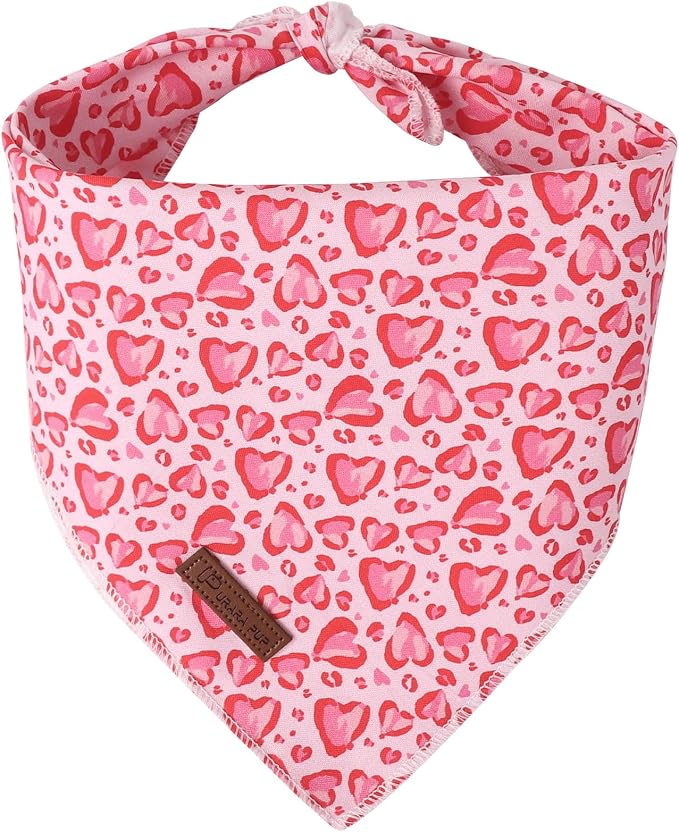 Valentine Dog Bandana, Cotton Pet Kerchief by UPURARAPUP