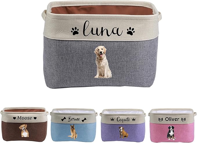 Personalized custom photo and name dog toy storage box A foldable pet supply - Image 7