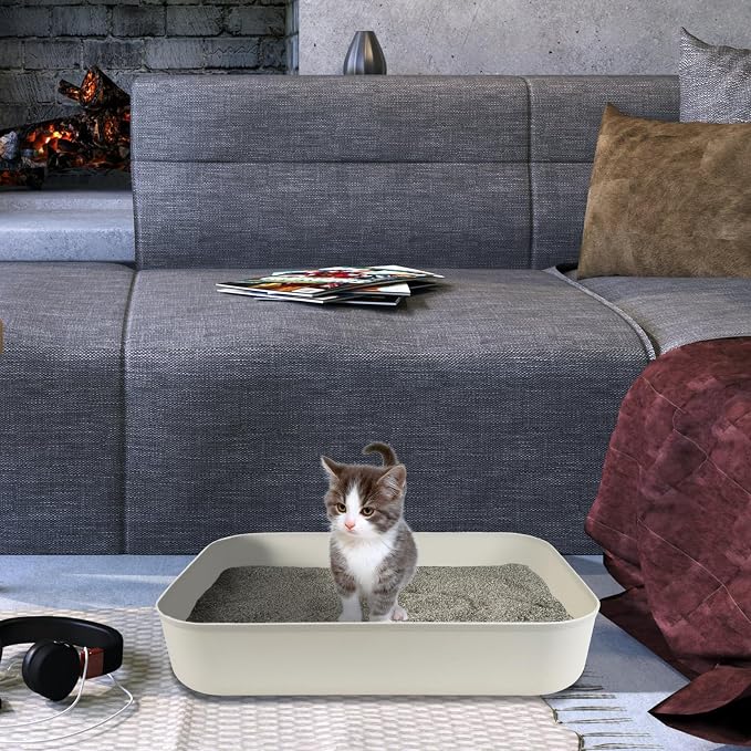 5PCS Small Litter Box, Plastic Kitten Litter Box, 13.9 x 9.8 x 3 Inch Open - Image 7