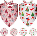 Cute Christmas Dog Bandanas Small 2PCS, 4 Pattern Holiday Scarf by Unknown