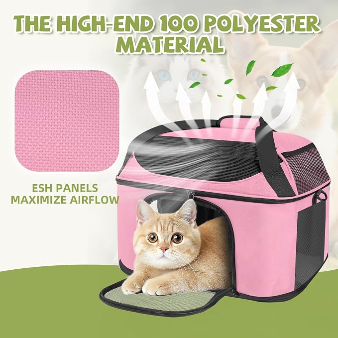 Premium Cat Carrier for Pets Up to 20 Lbs, Cat Travel Bag Soft-Sided Backpack - Image 7