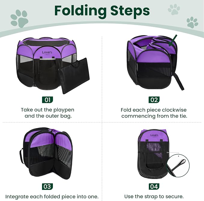 Love's cabin Pet Puppy Dog Playpen, Medium Dog Tent Crates Cage Indoor/Outdoor - Image 8