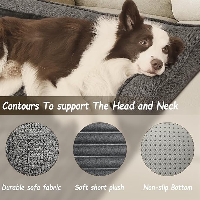 WINDRACING Luxury Dog Couch Bed, Washable Calming Dog Couch Cover, Couch - Image 3