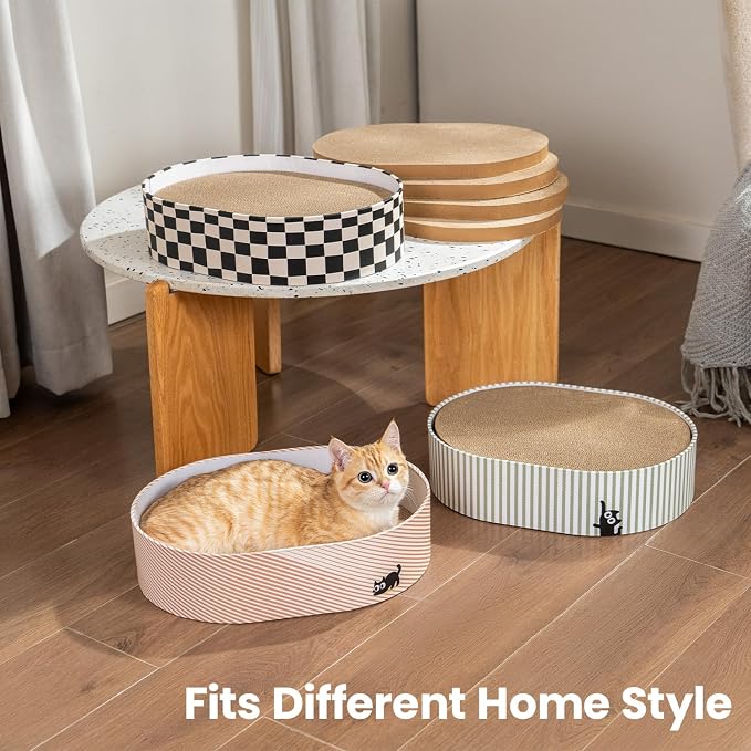 Cat Scratcher Box with 4 Cat Scratching Board Reversible Scratch Pad, Heavy - Image 9