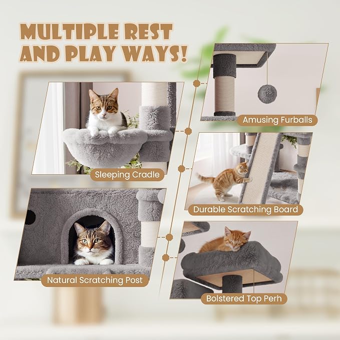 SHA CERLIN 81 Inches Extra Large Cat Tree - Image 5