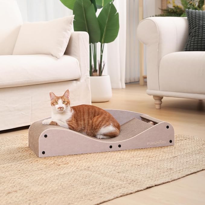 FUKUMARU Cardboard Cat Scratcher Bed, Extra Long 29.1 Inch Cat Scratch Bed - Image 9