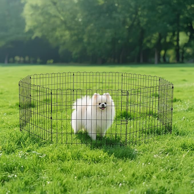 Amazon Basics Foldable Octagonal Metal Exercise Dog Playpen, Indoor/Outdoor Pet - Image 7