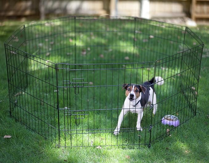 Artmeer Pet Playpen Puppy Playpen Kennels Dog Fence Exercise Pen Gate Fence - Image 8