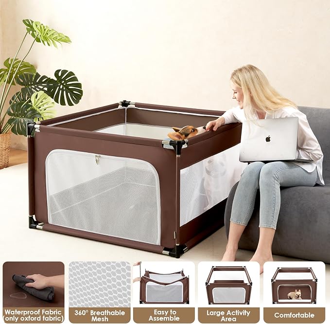 EHEYCIGA 42x42x26 Inches Puppy Playpen Without Top Cover - Image 4
