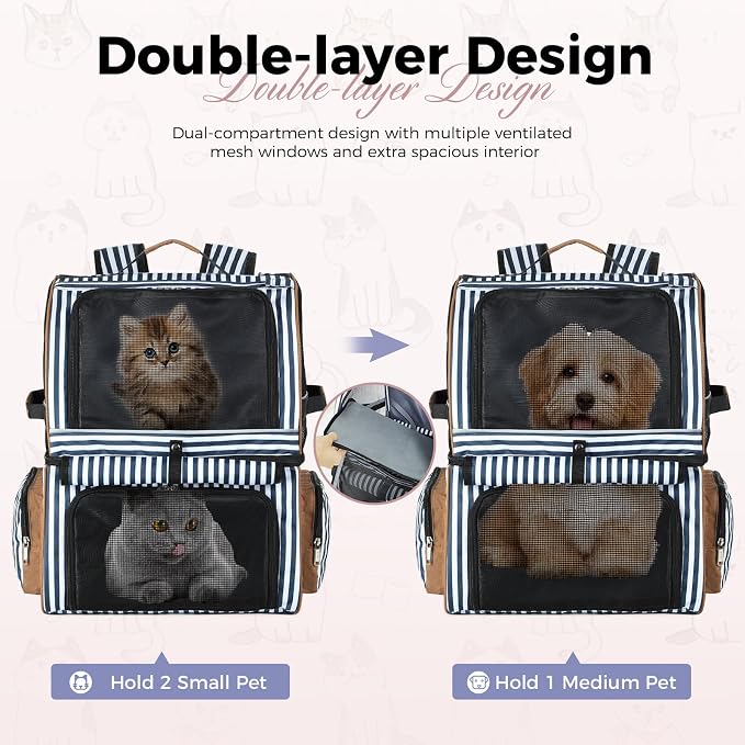 Lekebobor Double Cat Backpack Carrier - Image 3